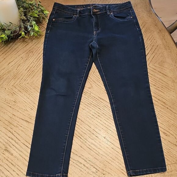 Vera Wang Blue Skinny Ankle Jeans Size 10 - Picture 10 of 10